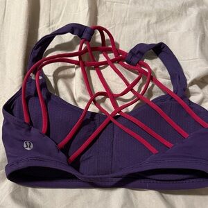 lululemon athletica Strappy Purple and Pink Sports Bra
